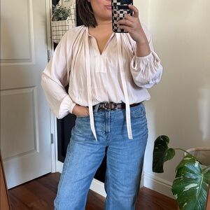 ALC tie Front Flowy Blush Pink Blouse. Size 0 oversized